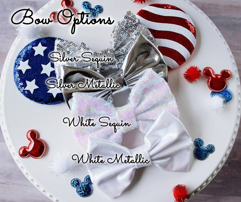 PATRIOTIC MOUSE EARS Headband, Red White Blue, Stars & Stripes Sequin Mickey Ears, July 4th, Disn... | Etsy (US)