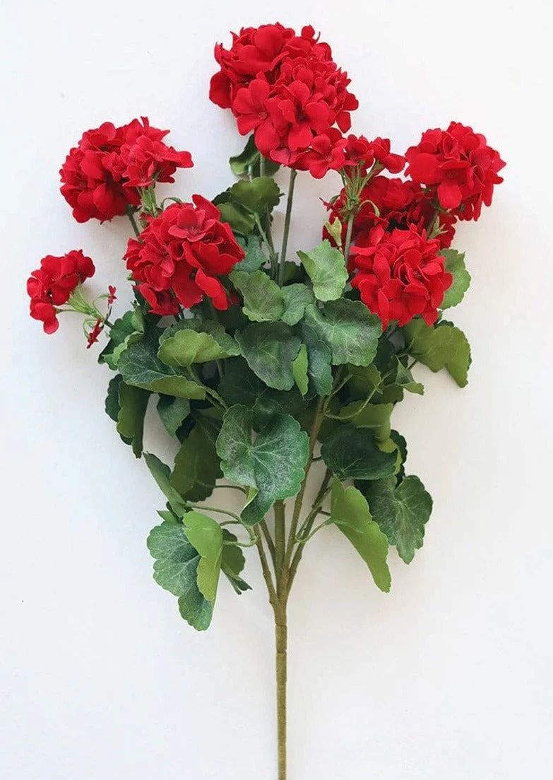 UV Protected Geranium Bush in Red | Fake Outdoor Flowers | Afloral.com | Afloral