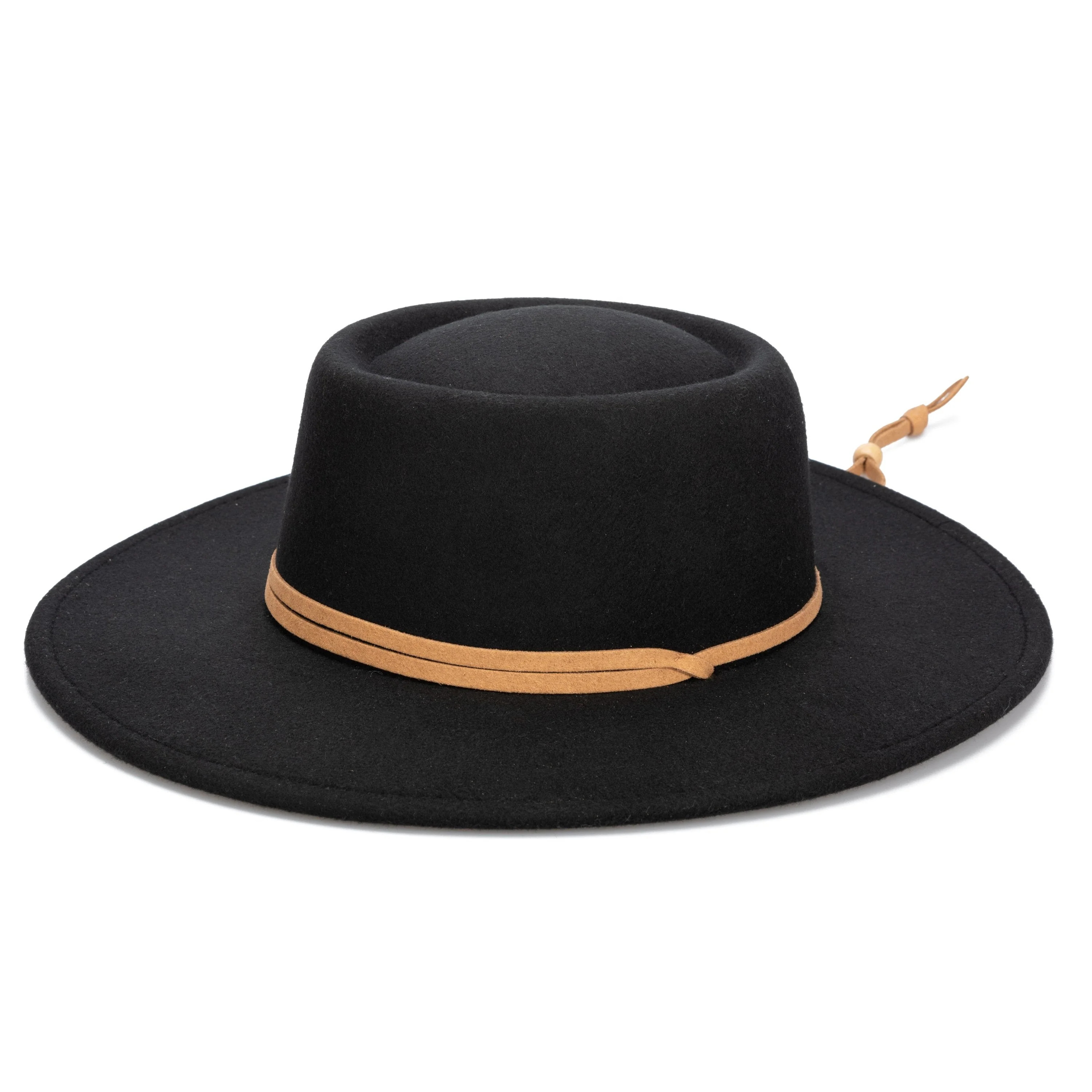 Women's Faux Felt Boater W/ Faux Leather Chin Cord | San Diego Hat Company