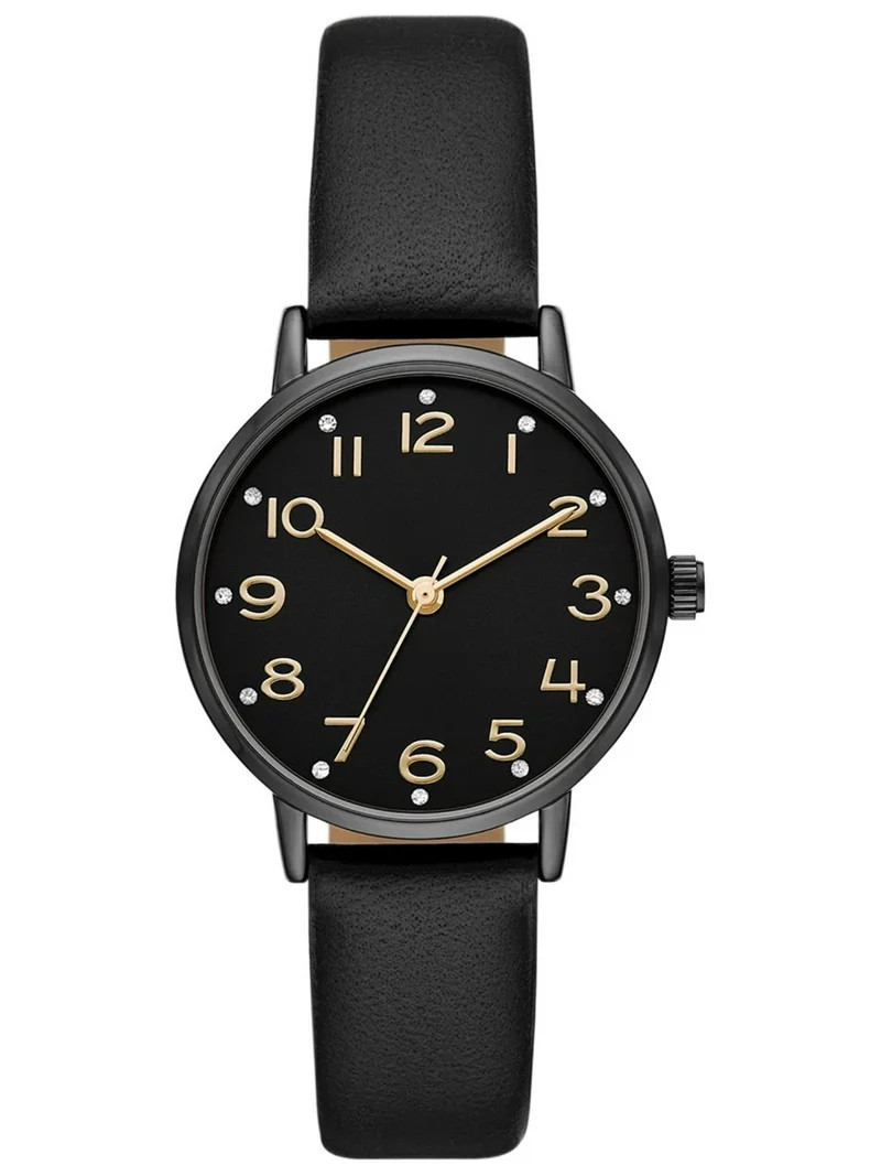 Time and Tru Women's Gunmetal Crystal Accent Watch (FMDOTT058) | Walmart (US)