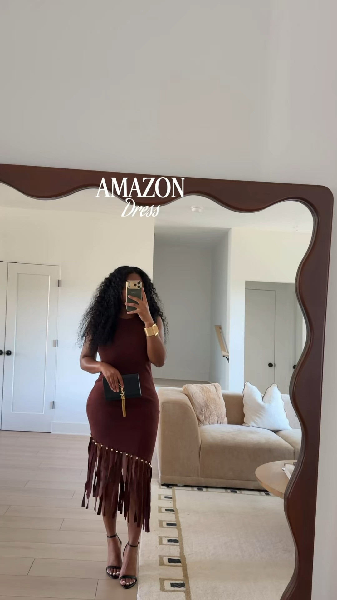 Fringe Bodycon midi dress and black high heeled sandal #sleevelessbodycon #vacationdress #weddingguestdress #summerstyle #summerdress

#LTKWedding #LTKSeasonal #LTKootd