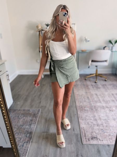 This skort is so comfortable and perfect for summer! I did my true size medium, the white corset tank is so versatile and can be worn all the ways- I did a size 4-6 and it’s perfect! Perfect summer day date or brunch fit and will work for vacation too! Amazon fashion amazon outfits petite outfits size 6 

#LTKfindsunder50 #LTKmidsize #LTKstyletip