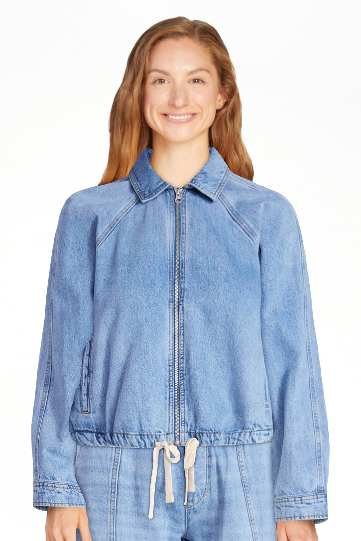 Scoop Women's and Women's Plus Denim Bomber Jacket, Midweight, Sizes XS-4X | Walmart (US)