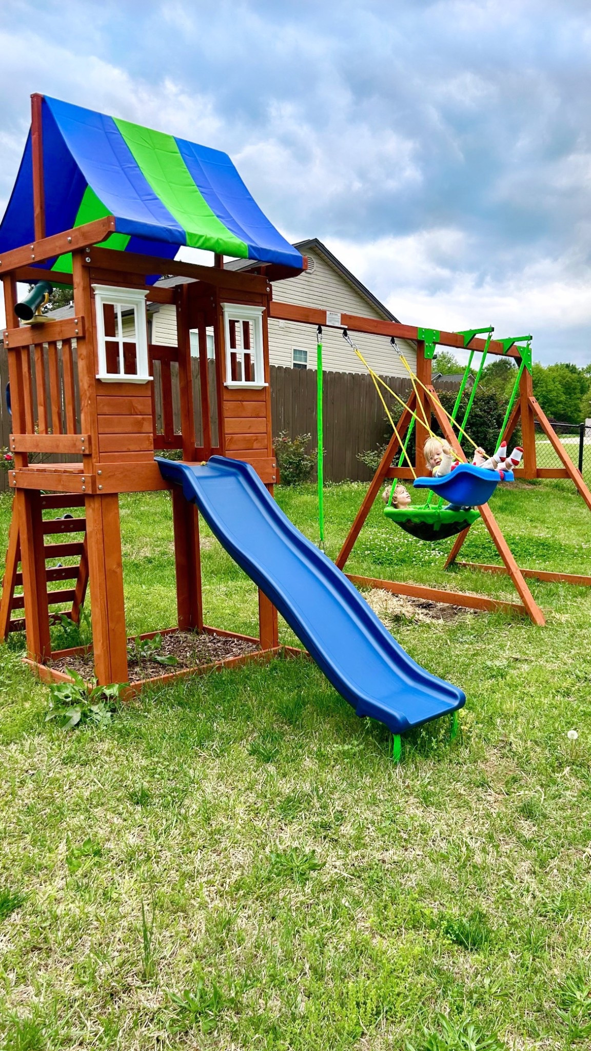 Swing set // play set for kids!! Cute and affordable! 🩵

#LTKHome #LTKGiftGuide #LTKKids