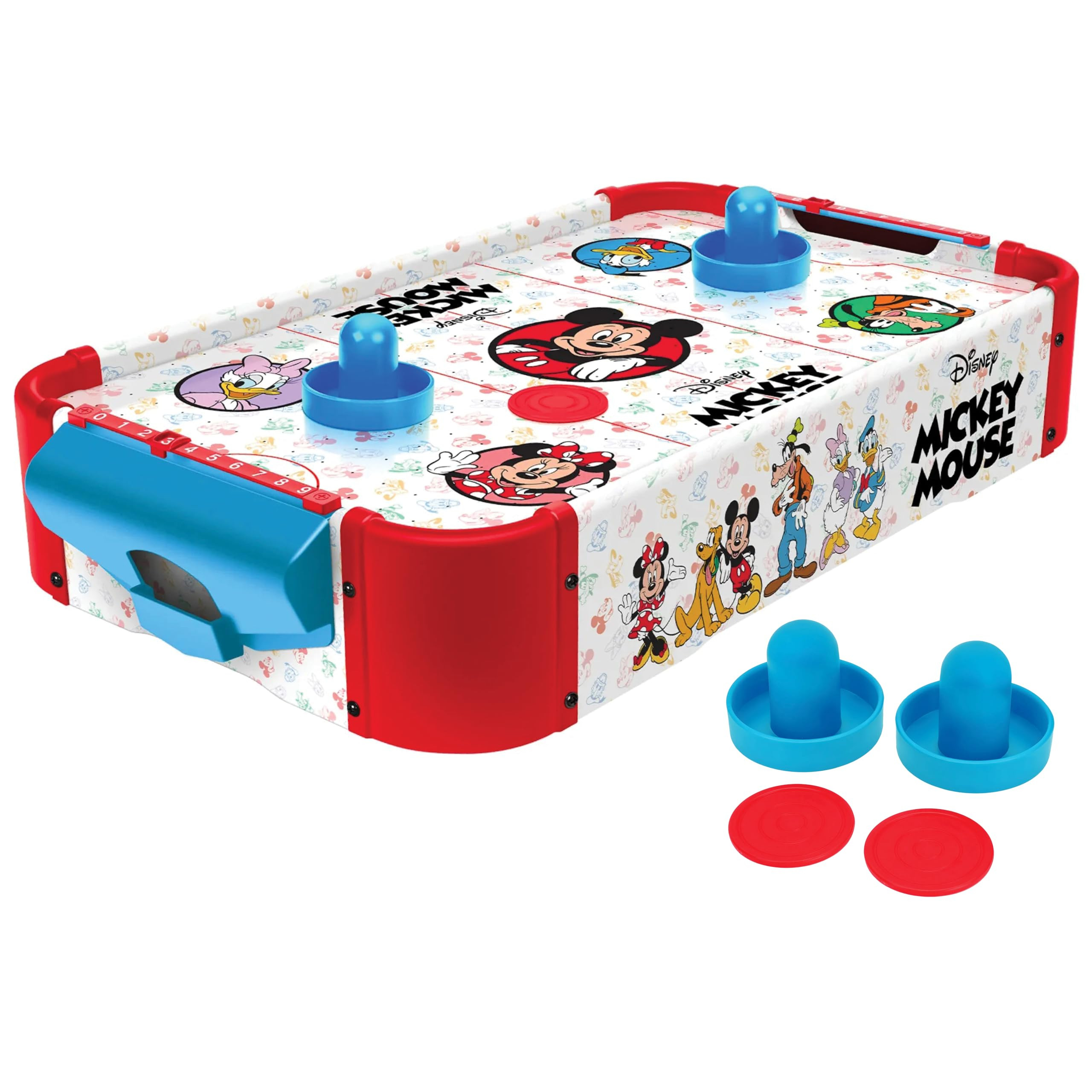 World Tech Toys Mickey Mouse, Minnie, Donald, Daisy & Goofy Air Hockey Table for Kids - Wooden Ta... | Amazon (US)
