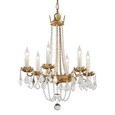 Troy Lighting Viola 6 - Light Chandelier in  Distressed Gold Leaf Handmade Venetian Shade | Target