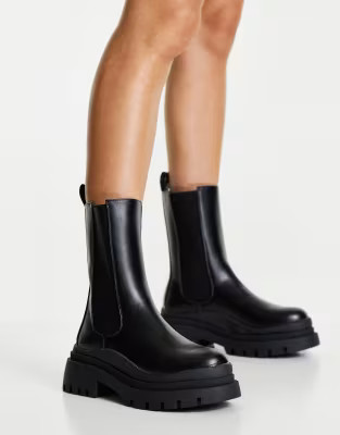 Truffle Collection chunky chelsea boots in black | ASOS | ASOS (Global)