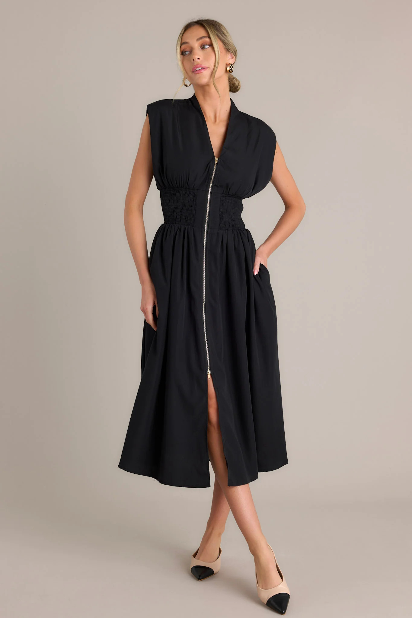 Circle Of Friends Black Midi Dress | Red Dress