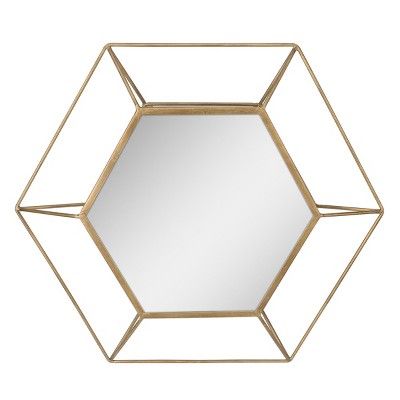 Hexagon Mirror Gold 24 x 21 - Stonebriar Collection | Target