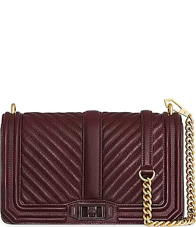 REBECCA MINKOFF Chevron Quilted Love Crossbody Bag - Port | Dillard's