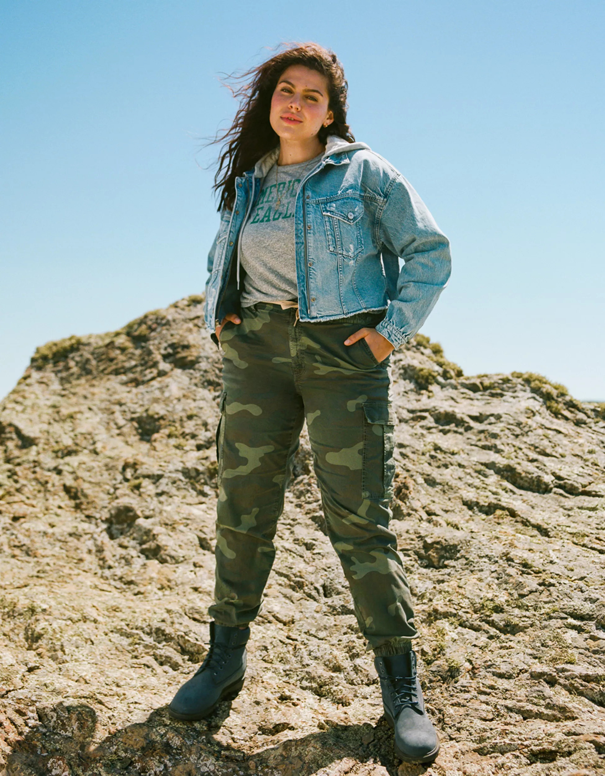 AE Hooded Boyfriend Denim Jacket | American Eagle Outfitters (US & CA)