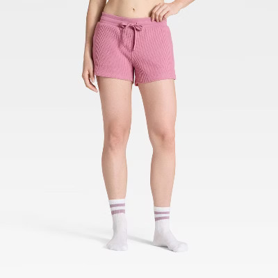 Women's Waffle Lounge Shorts - Auden™ Pink XS | Target