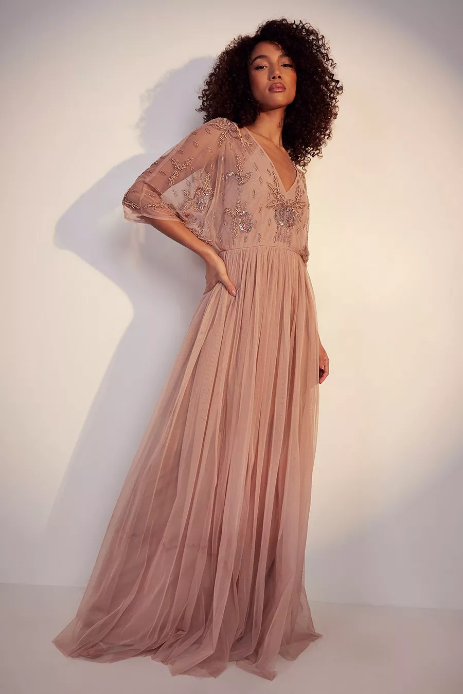 Tall Bridesmaid Hand Embellished Kimono Maxi | Boohoo.com (US & CA)