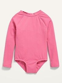 Long-Sleeve Tie-Back One-Piece Rashguard Swimsuit for Toddler Girls | Old Navy (US)