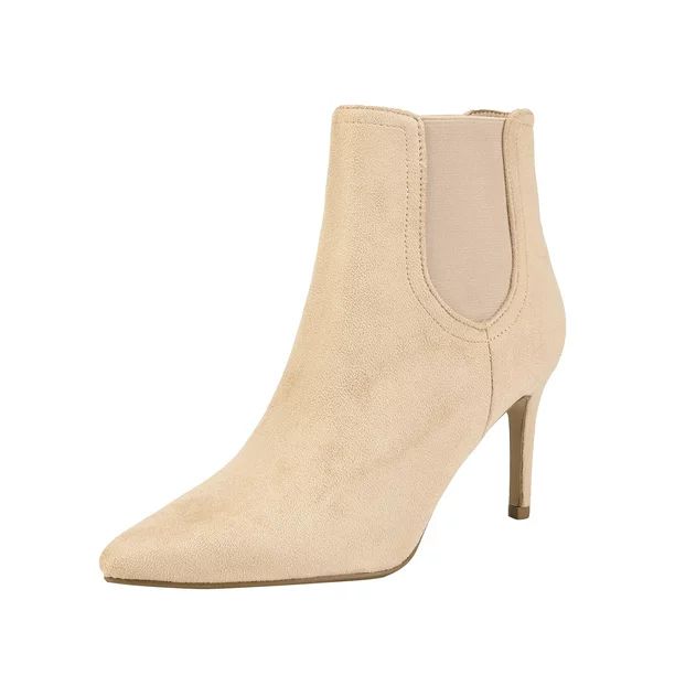 Dream Pairs Women's Pointed Toe Stiletto High Heel Slip On Ankle Booties Kizzy-1 Nude/Suede Size ... | Walmart (US)