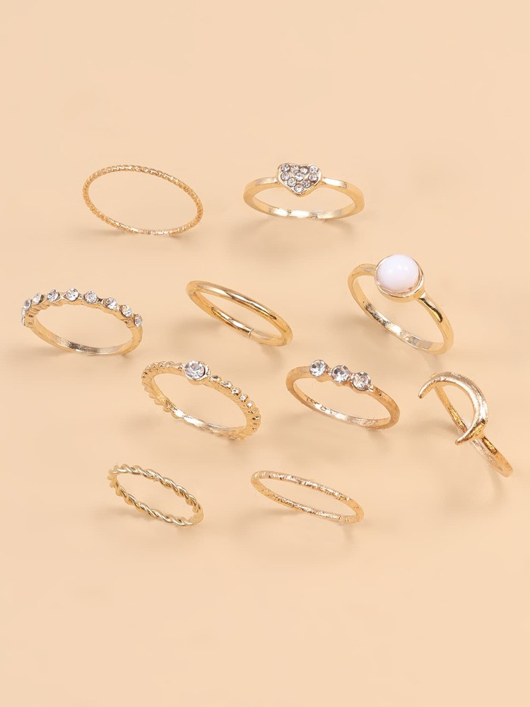 10pcs Rhinestone Decor Ring | SHEIN