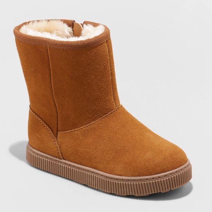 Toddler Girls' Cassidy Zipper Slip-On Shearling Style Winter Boots - Cat & Jack™ | Target