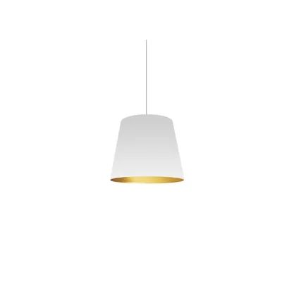 Ellaline 1 - Light Single Cone Pendant Wrought Studio Finish: White/Gold, Size: 14" H x 14" W x 14"  | Wayfair North America