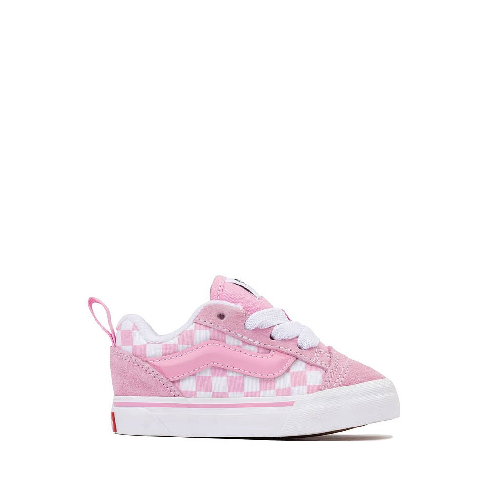 Vans Knu Skool Checkerboard Skate Shoe - Baby / Toddler - Pink / White | Journeys