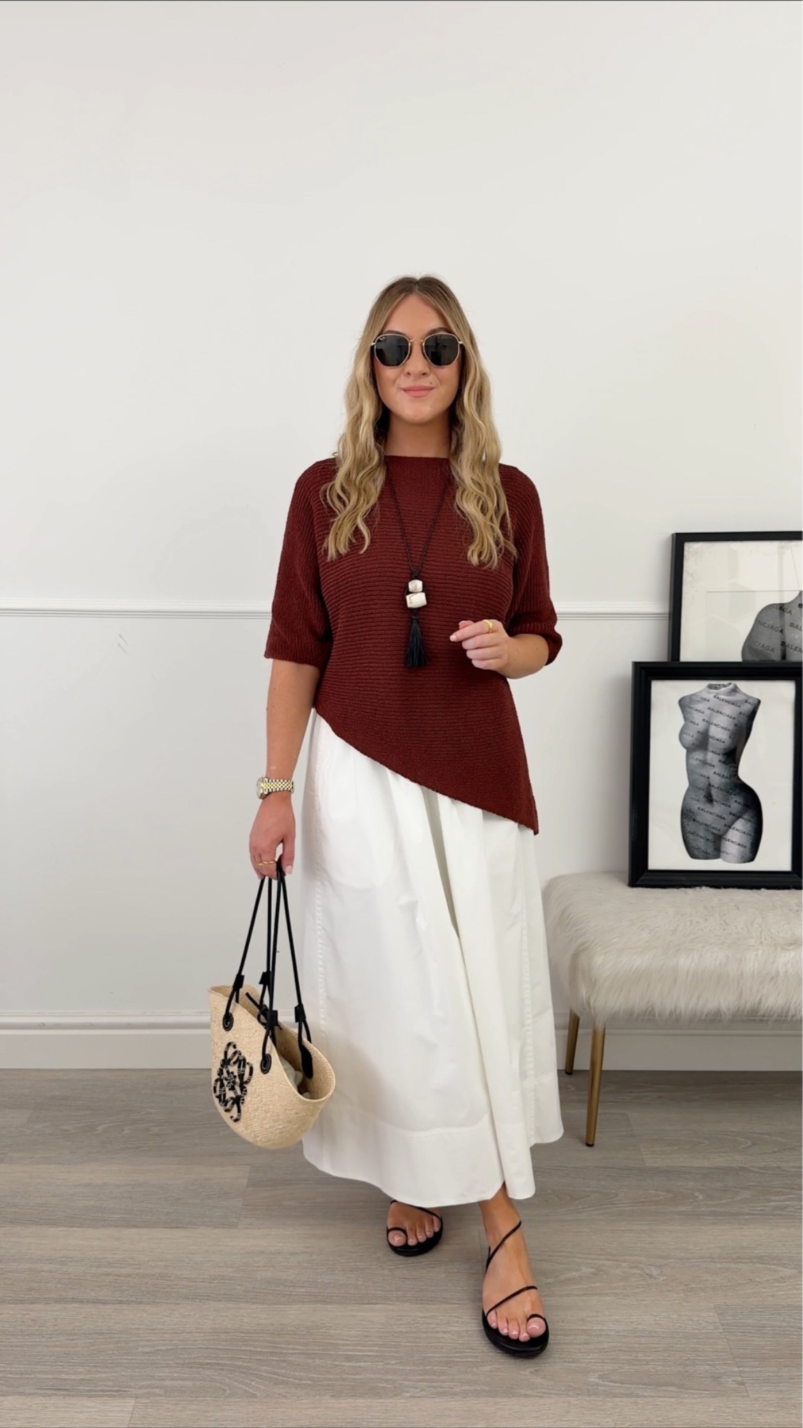 Elevated white cotton midi skirt outfit idea.

#LTKsummer #LTKdatenight #LTKstyletip