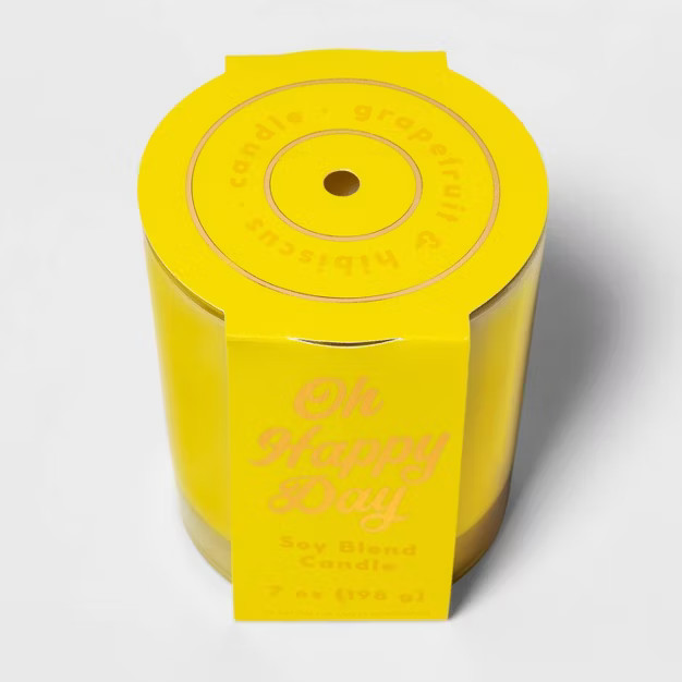 7oz Iridescent Glass Jar 'Oh Happy Day' Grapefruit and Hibiscus Candle - Opalhouse™ | Target