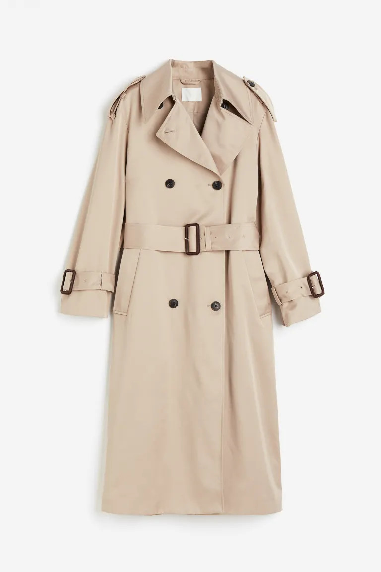 Double-breasted Trench Coat - Beige - Ladies | H&M US | H&M (US + CA)