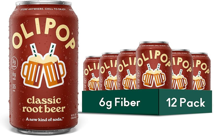 OLIPOP Prebiotic Soda Pop, Classic Root Beer, Pantry Pack Packed with Prebiotics, Fiber, and Bota... | Amazon (US)