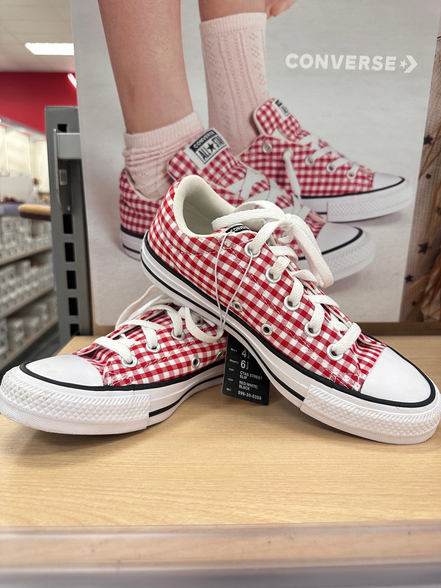 I just found these adorable red gingham Converse sneakers at Target today.

The sizes were a bit picked over at my store, so I am ordering on-line before they are all sold out.

How cute would these be with summer outfits and especially patriotic holidays ? 
(Memorial Day, July 4th, Labor Day).

Also, think Christmas and Valentine’s Day outfits.

#LTKActive #LTKootd #LTKMidsize
