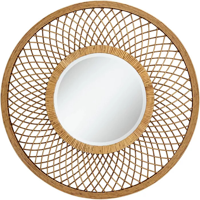 Noble Park Baja Del Sur Dark Rattan 36" Round Wall Mirror | Target