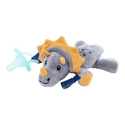 Dr. Brown&#39;s Lovey Pacifier and Teether Holder with HappyPaci Silicone Pacifier - Triceratops ... | Target