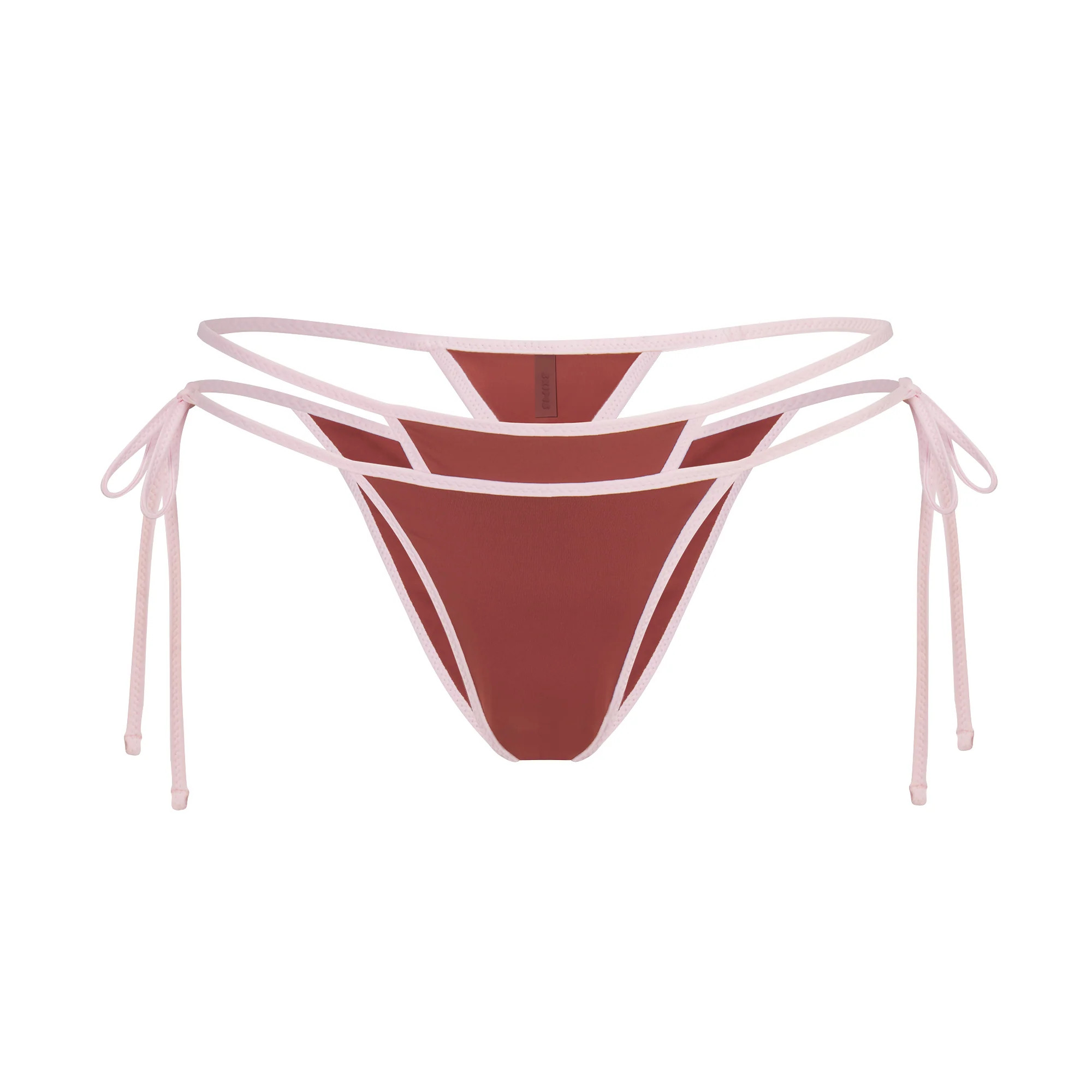 SIGNATURE SWIM LAYERED TIE SIDE BIKINI BOTTOM | HENNA CONTRAST | SKIMS | SKIMS (US)