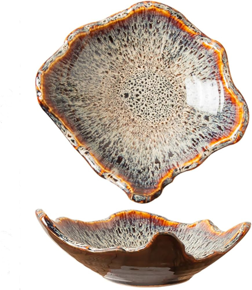 8" Small Ceramic Decorative Bowl 1 Pice – Irregular Rim Reactive Glaze Candy Plate, Berry Bowl,... | Amazon (US)