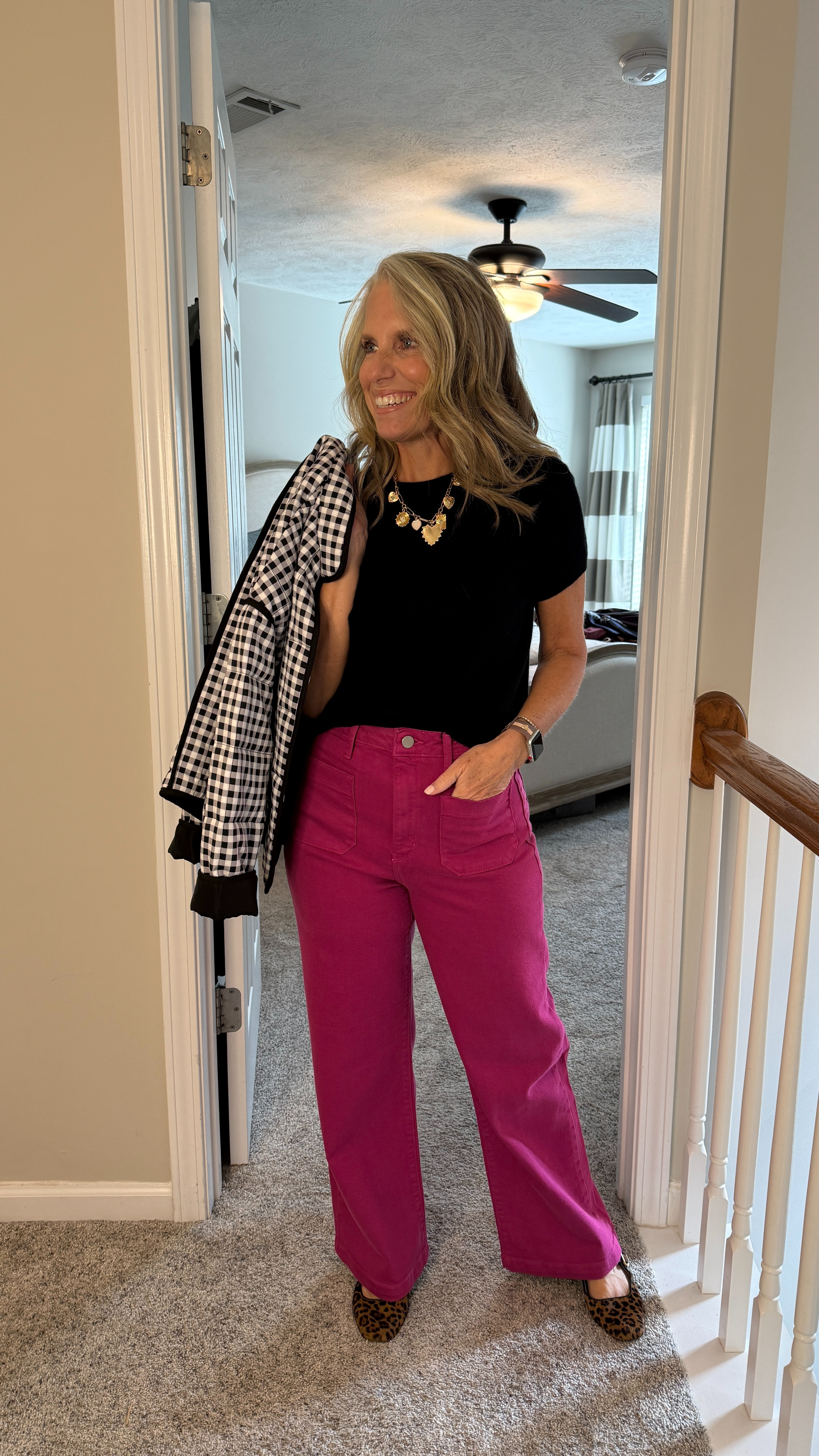 Weekend look, lunch with friends, how to wear colored denim 

 #LTKOver40 #LTKFindsUnder100