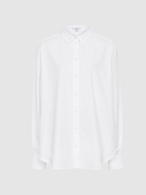 Reiss White Jenny Cotton Poplin Shirt | Reiss UK