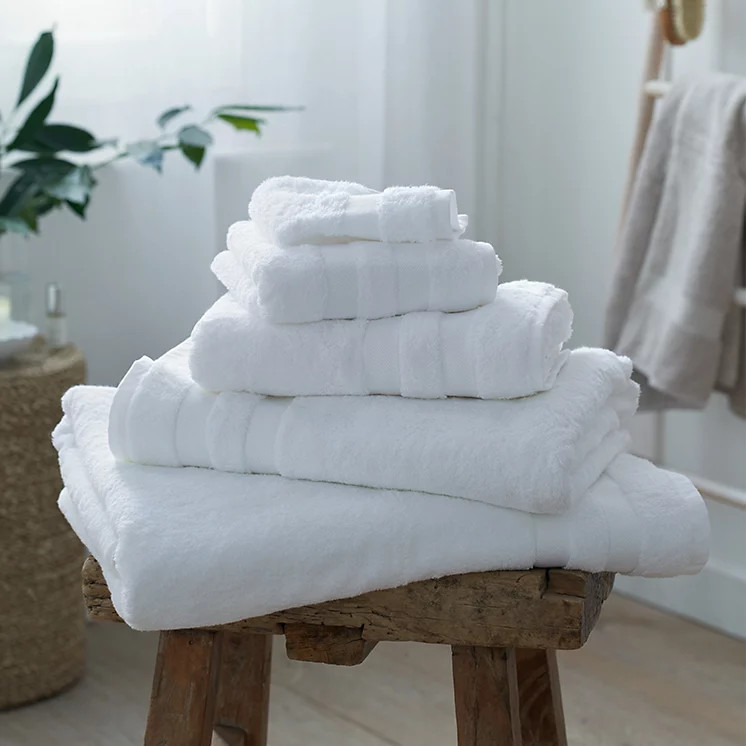 Classic Double Border Towels | The White Company US
