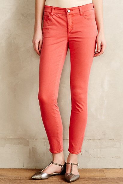 Pilcro Serif Sateen Zip Jeans | Anthropologie (US)