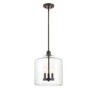 Millennium Lighting 12 in. 3-Light Rubbed Bronze Pendant-6933-RBZ - The Home Depot | The Home Depot