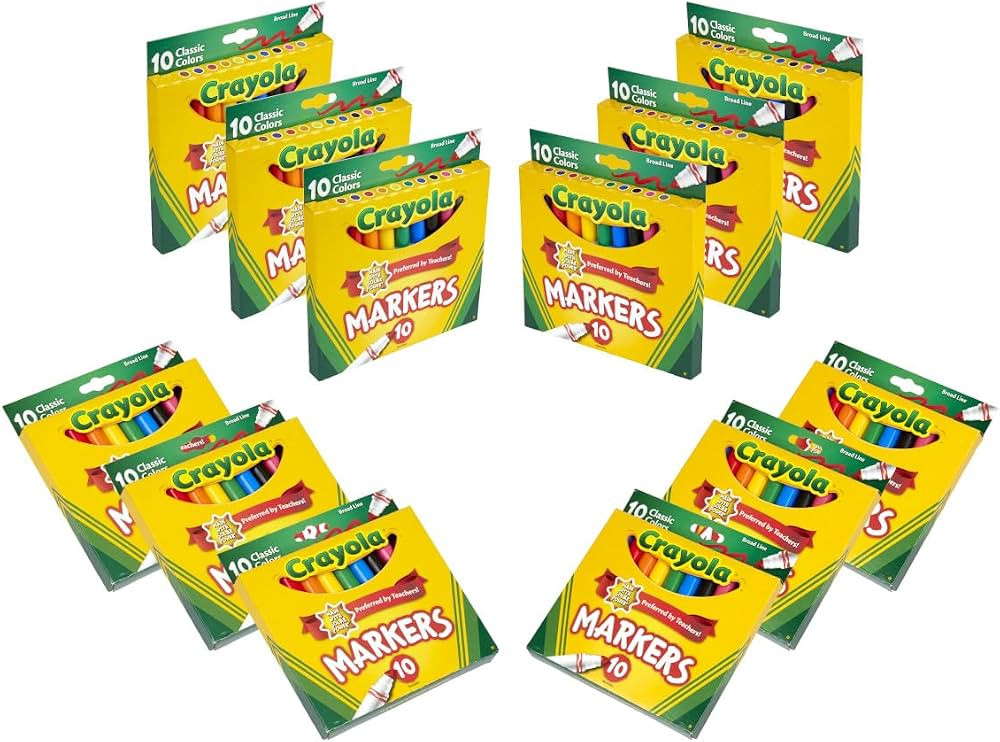 Crayola Broad Line Markers (12pk), Bulk School Coloring Markers for Kids, Teacher Classroom Must ... | Amazon (US)
