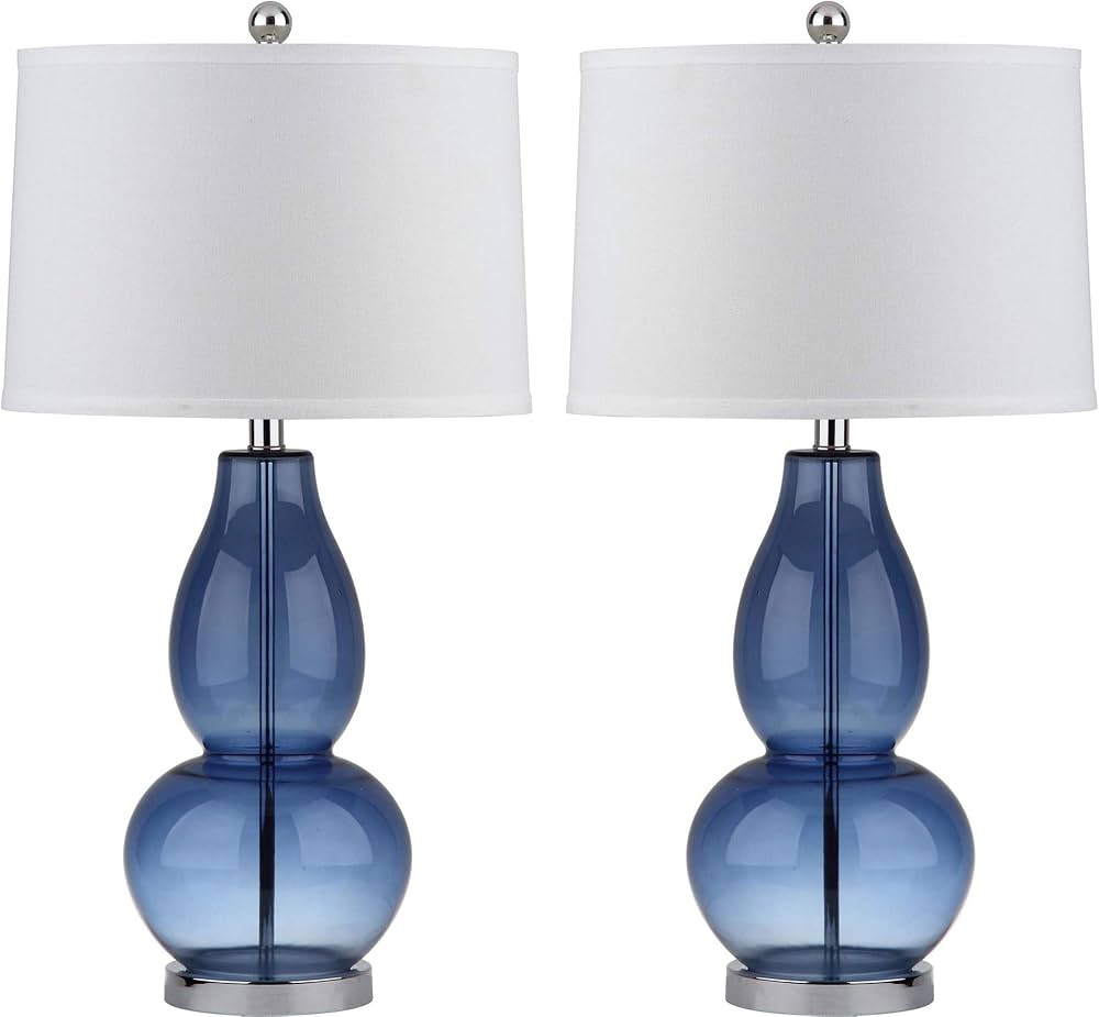 SAFAVIEH Lighting Collection Mercurio Blue Glass Double Gourd 29-inch Bedroom Living Room Home Of... | Amazon (US)