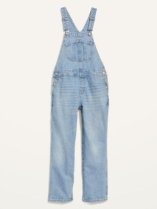Slouchy Straight Light-Wash Jean Overalls for Women | Old Navy (US)