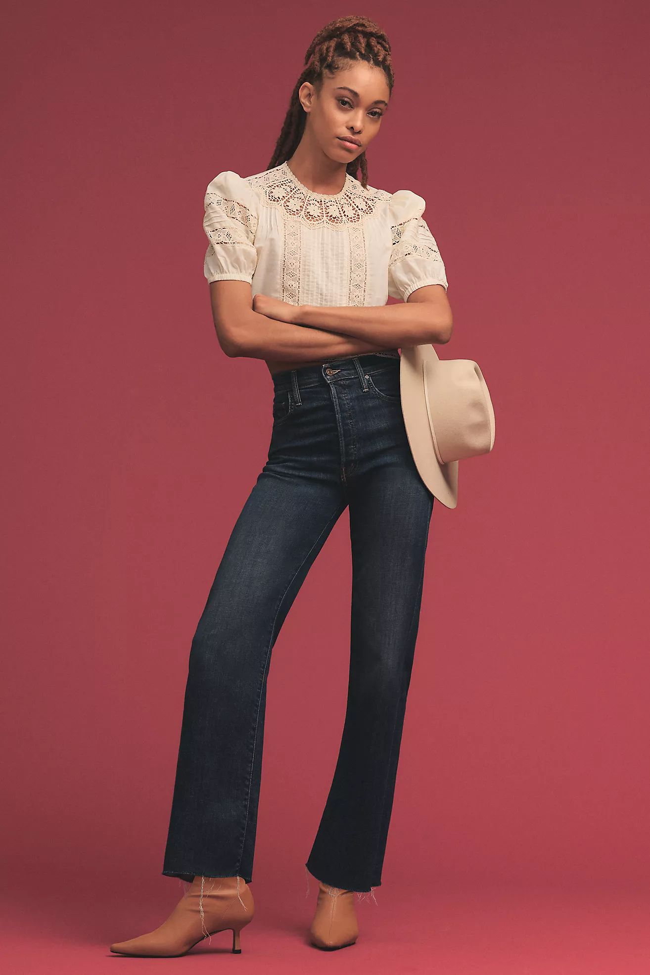 MOTHER The Rambler Ankle Fray Jeans | Anthropologie (US)
