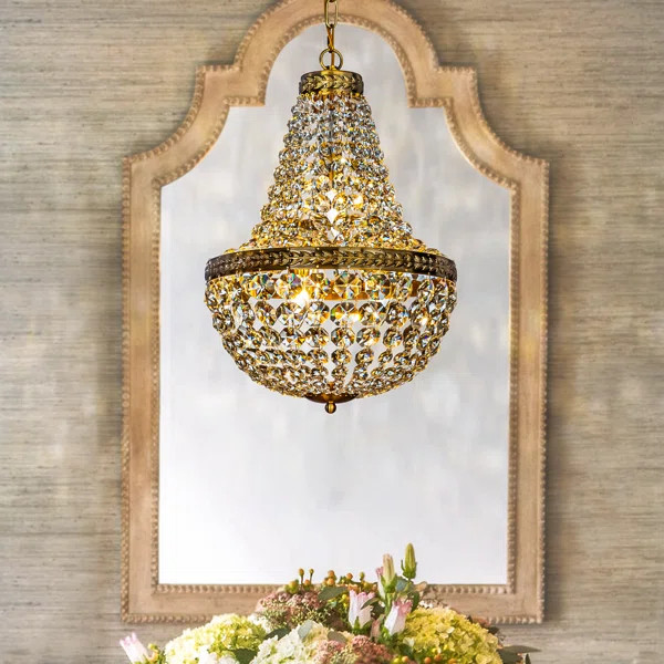 Georgett 4-Light Vintage And Classic Basket Chandelier With Crystal Accents | Wayfair North America
