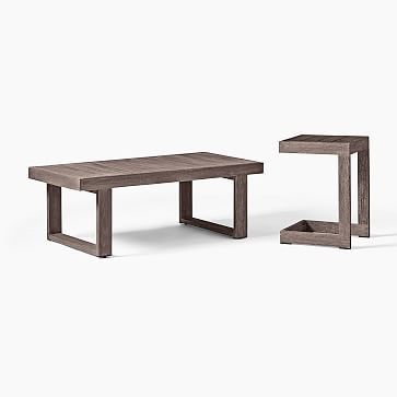 Portside Outdoor Coffee Table & C-Shaped Side Table Set | West Elm (US)