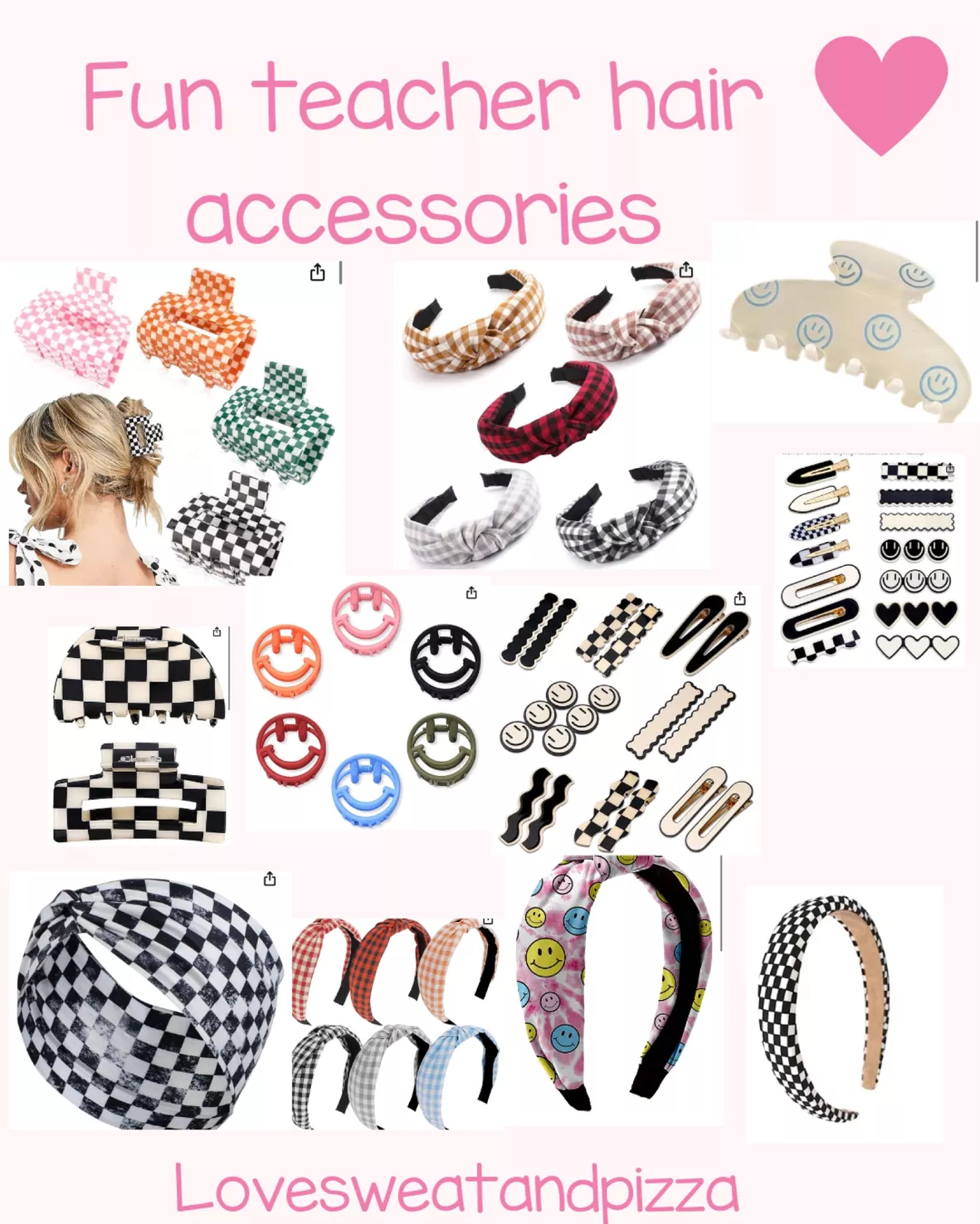 Smiley Checkered Hair Clip Smiley Checkered Hair Clip