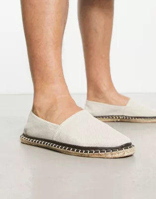 ASOS DESIGN woven espadrilles in stone | ASOS (Global)