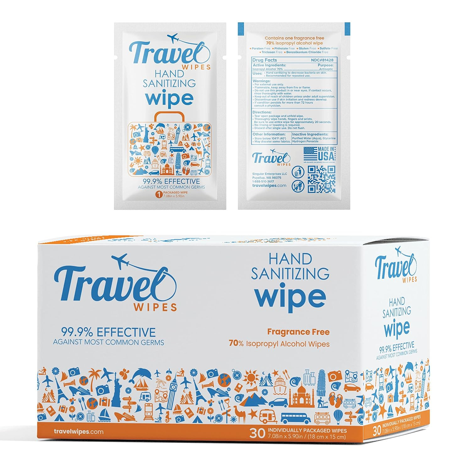 HAND SANITIZING Individually Packed Premium Hand Sanitizing Wipes for Travel, Home, Office, Schoo... | Amazon (US)