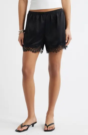 Lace Trim Satin Shorts | Nordstrom