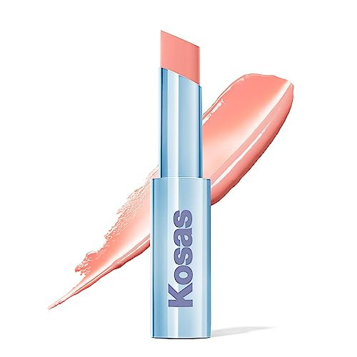 Kosas Wet Stick Moisturizing Shiny Sheer Lipstick with Ceramides, Hyaluronic acid, Peptides and Mango Butter - Soothes, Softens, and Moisturizes Lips – Skinny Dip | Amazon (US)
