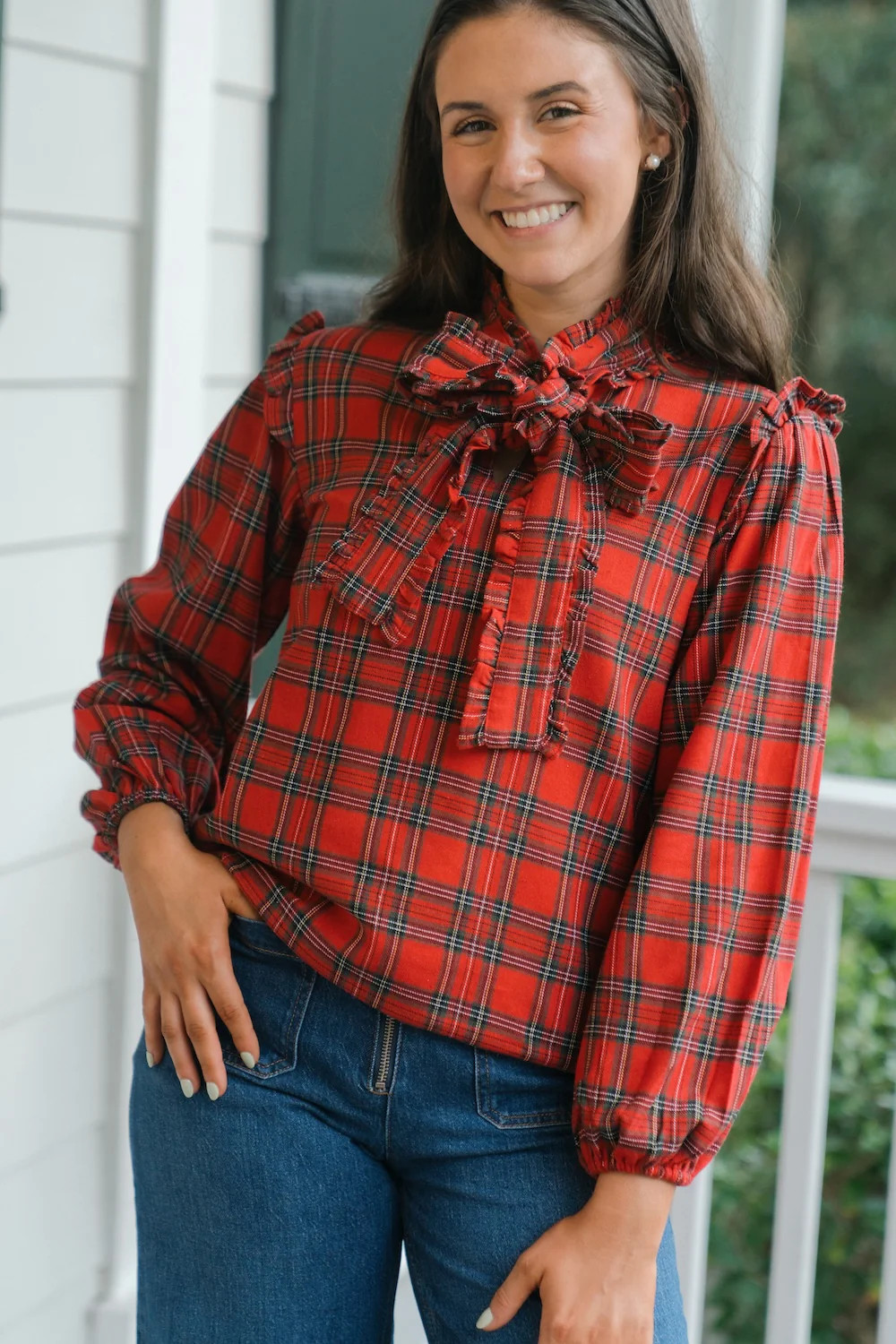 Amara Blouse | Holly Berry | Victoria Dunn LLC