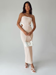 Greta Maxi Dress Beige | Princess Polly US